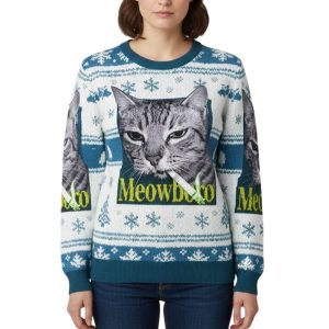 Smoking Meowboro Cat Christmas Ugly Sweater