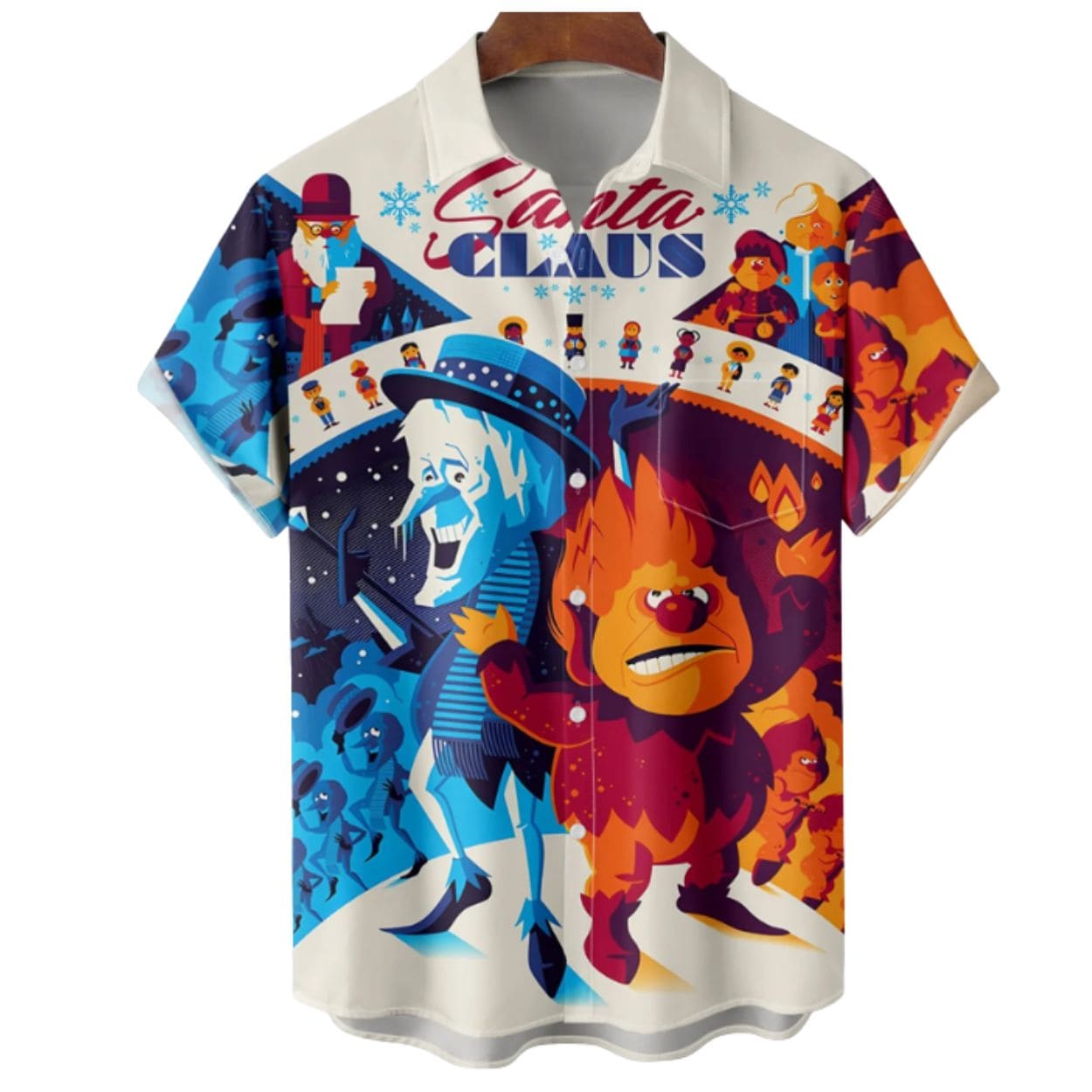 Snow Miser Heat Miser Christmas Santa Claus Hawaiian Shirt Snow Miser Heat Miser Christmas Santa Claus Hawaiian Shirt