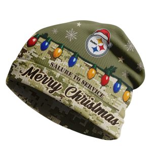 Steelers Salute To Service Christmas Beanie Hat