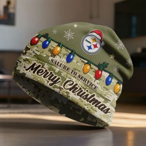Steelers Salute To Service Christmas Beanie Hat