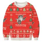 Strawberry Jam Cat Christmas Ugly Sweater