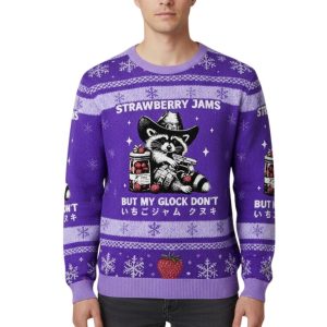 Strawberry Jams But My Glock Don't Christmas Ugly Sweater 2 Strawberry Jams But My Glock Don't Christmas Ugly Sweater 1