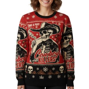 Take A Puff Cowboy Killers Christmas Ugly Sweater