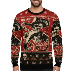 Take A Puff Cowboy Killers Christmas Ugly Sweater