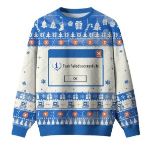 Task Failed Successfully Ugly Christmas Sweater