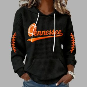 Tennessee Football Print Waffle Fabric Hoodie 1