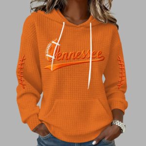 Tennessee Football Print Waffle Fabric Hoodie 2