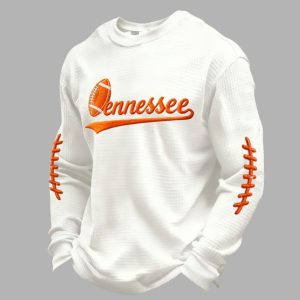 Tennessee Football Print Waffle Fabric Hoodie 3
