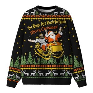 The Boys Are Back In Town Merry Christmas Ugly Christmas Sweater