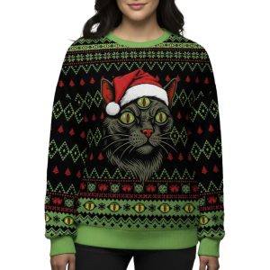 Three Eyed Cat Ugly Christmas Sweater