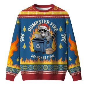 Trash Panda Dumpster Fire Response Team Ugly Christmas Sweater