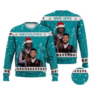 Tua Tagovailoa Tyreek Hill Miami Football Ugly Christmas Sweater