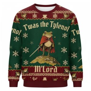 Twas The Tylenol M’Lord Frog Christmas Ugly Sweater