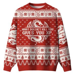 What Doesn’t Kill You Gives You XP Ugly Christmas Sweater