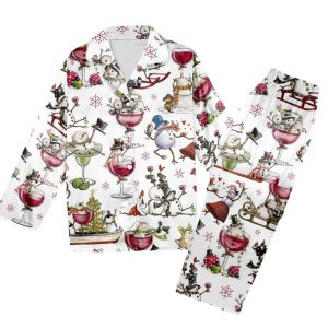 Winey Snowman Christmas Pajamas Set