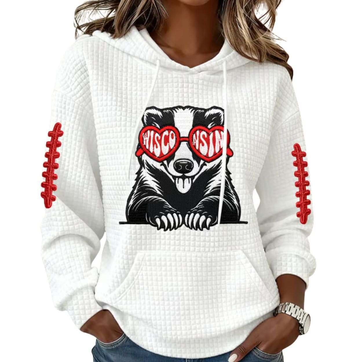 Wisconsin Badgers Football Casual Print Sweatshirt 2 Wisconsin Badgers Football Casual Print Sweatshirt 2