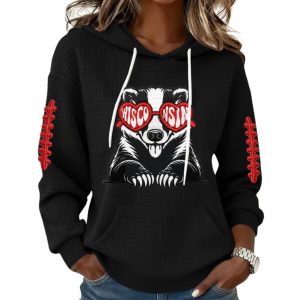 Wisconsin Badgers Football Casual Print Hoodie 1 Wisconsin Badgers Football Casual Print Hoodie