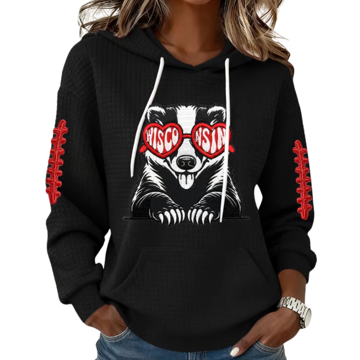 Wisconsin Badgers Football Casual Print Hoodie Wisconsin Badgers Football Casual Print Hoodie