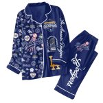 2025 Dodgers Back To Back World Champions Satin Pajama Set