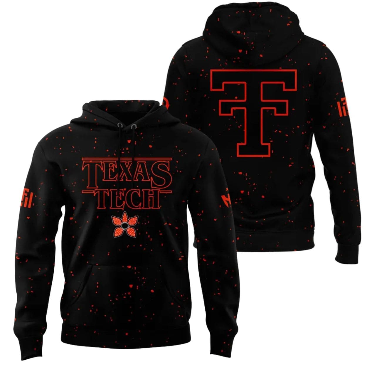 2025 Red Raiders x Stranger Things Hoodie 2 2025 Red Raiders x Stranger Things Hoodie 2