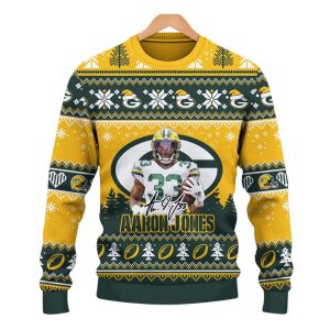 Aaron Jones Packers For Life Christmas Ugly Sweater 1
