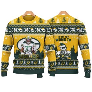 Aaron Jones Packers For Life Christmas Ugly Sweater