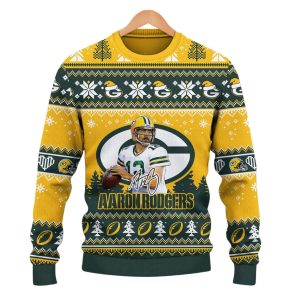 Aaron Rodgers Packers For Life Christmas Ugly Sweater 1