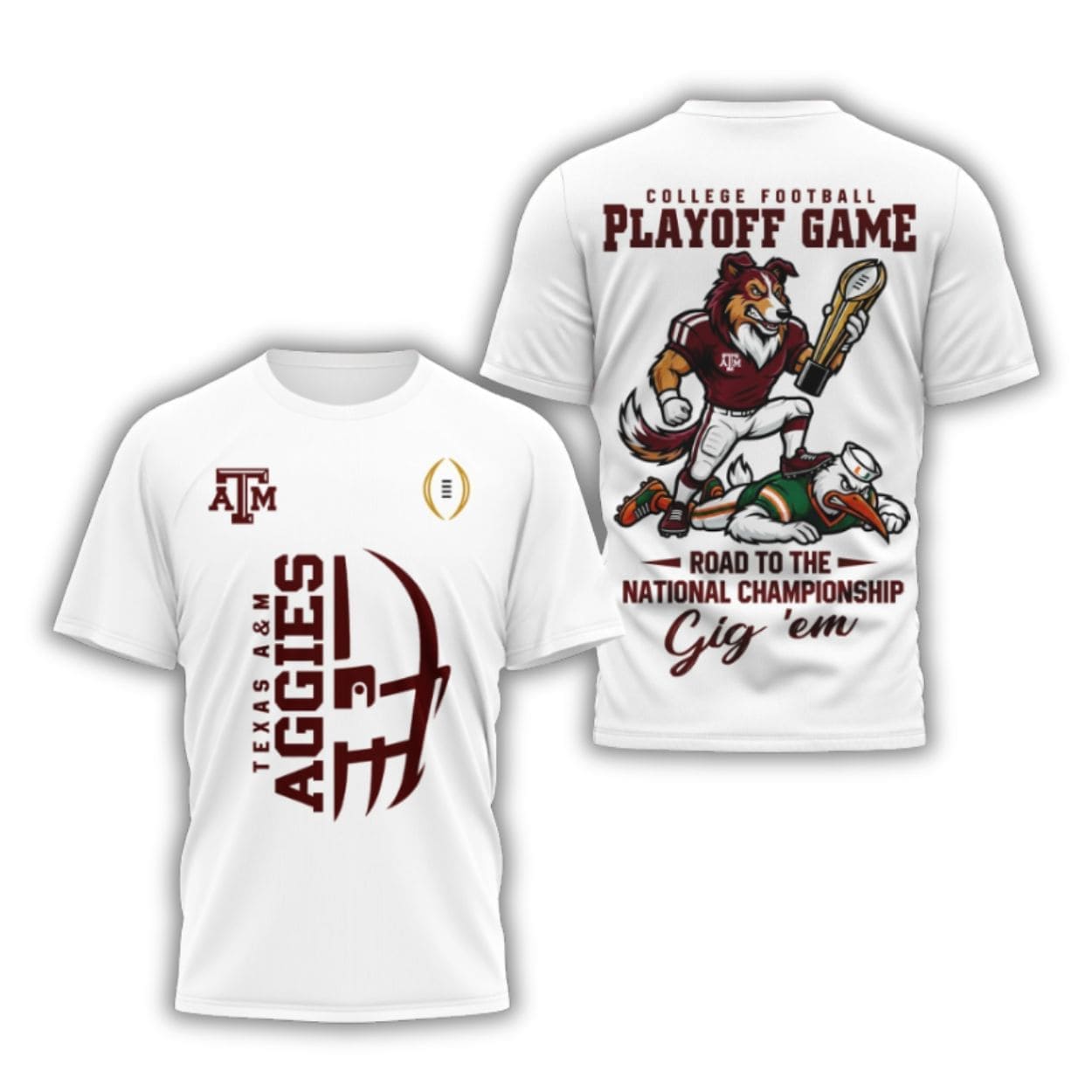 Aggies Football Road To The National Championship 2025 Reveille And Sebastian The Ibis Shirt Aggies Football Road To The National Championship 2025 Reveille And Sebastian The Ibis Shirt