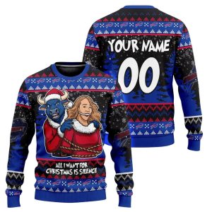 All I Want For Christmas Is Silence Bills Ugly Christmas Sweater 1
