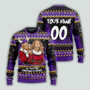 All I Want For Christmas Is Silence Vikings Ugly Christmas Sweater