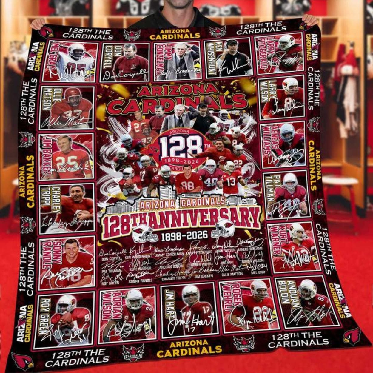 Arizona Cardinals 128th Anniversary 1898 2025 Blanket Arizona Cardinals 128th Anniversary 1898 2025 Blanket