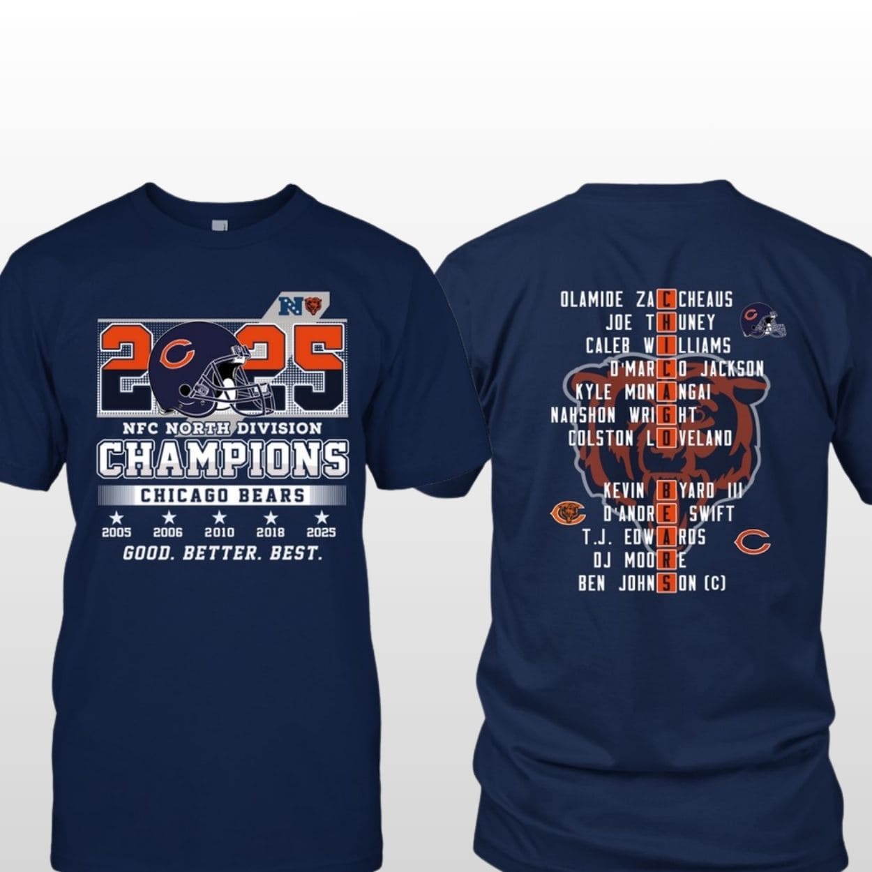 Bears 2025 NFC North Division Champions Good Better Best Shirt 1 Bears 2025 NFC North Division Champions Good Better Best Shirt 1