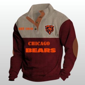 Bears Football EST 1919 Stand Up Collar Sweatshirt 1