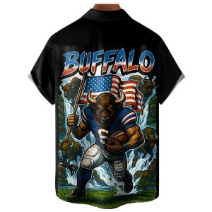 Bills Cow Chest Pocket Holiday Hawaiian Shirt 1