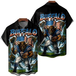 Bills Cow Chest Pocket Holiday Hawaiian Shirt 2