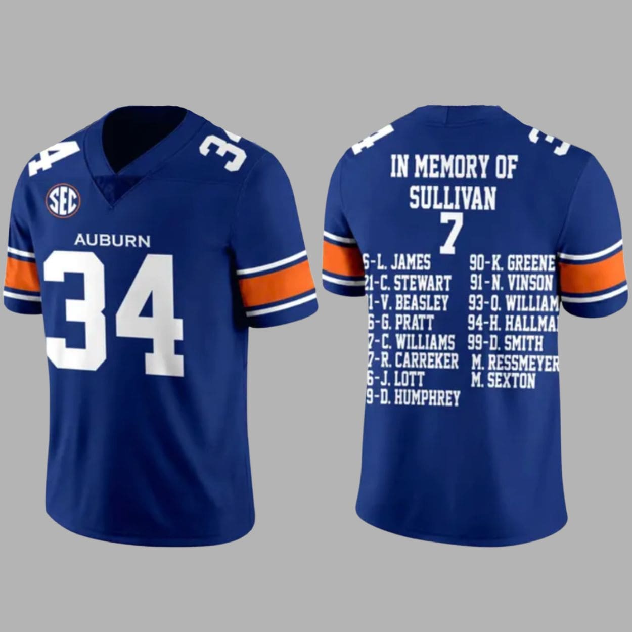 Bo Jackson Auburn Football In Memory Of Sullivan 7 Football Jersey Bo Jackson Auburn Football In Memory Of Sullivan 7 Football Jersey