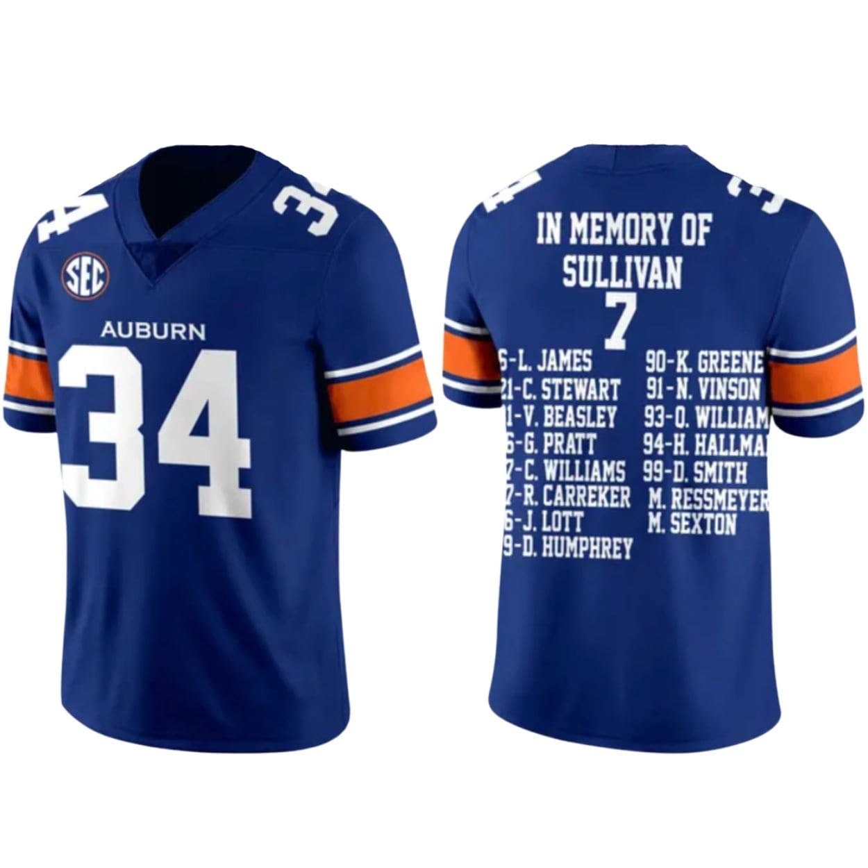 Bo Jackson Auburn Football In Memory Of Sullivan 7 Football Jersey Bo Jackson Auburn Football In Memory Of Sullivan 7 Football Jersey