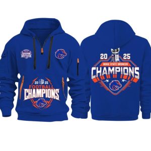 Boise State Broncos 2025 Mountain West Champs Quarter Zip Hoodie 2