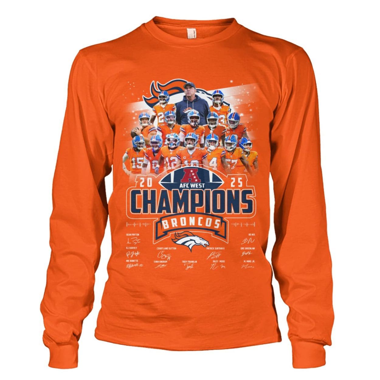 Broncos 2025 AFC West Champions Signature Shirt Broncos 2025 AFC West Champions Signature Shirt