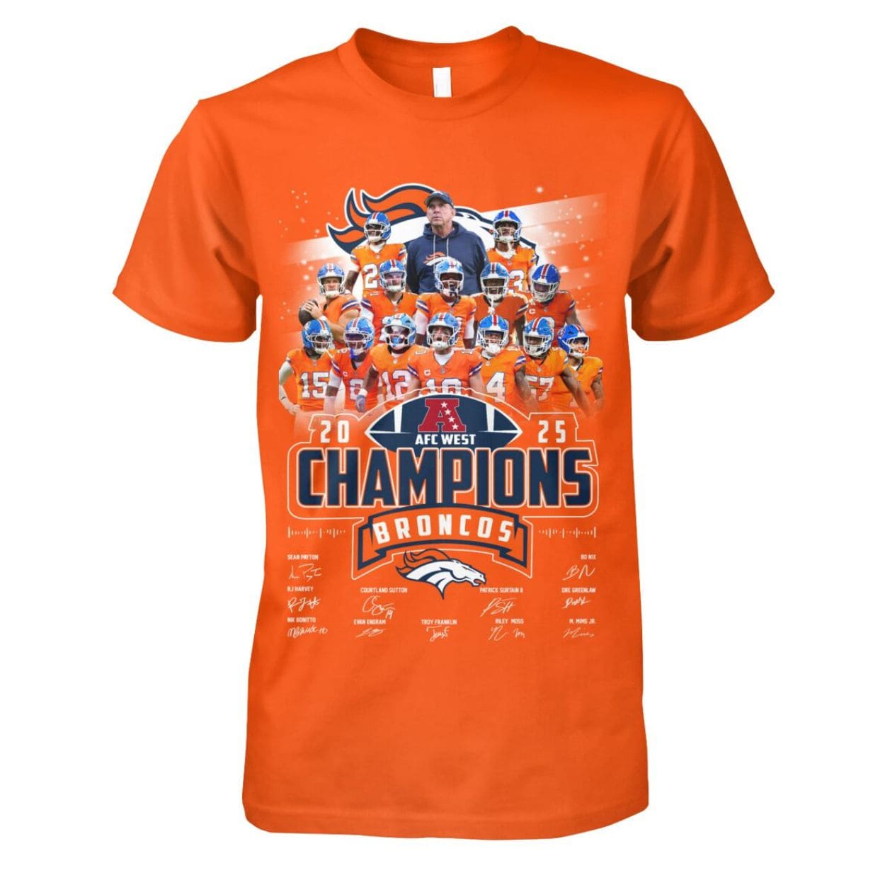 Broncos 2025 AFC West Champions Signature Shirt Broncos 2025 AFC West Champions Signature Shirt