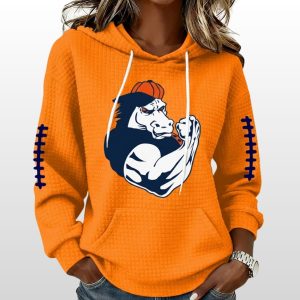 Broncos Football Muscle Print Waffle Hoodie