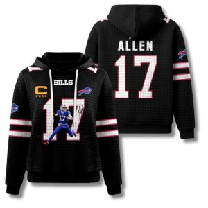 Buffalo Bills Josh Allen 17 Waffle Hoodie 2