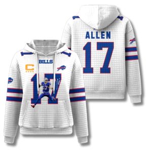 Buffalo Bills Josh Allen 17 Waffle Hoodie