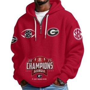 Bulldogs 2025 SEC Champions Waffle Hoodie 1