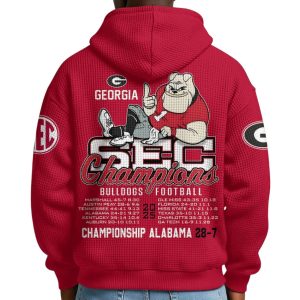 Bulldogs 2025 SEC Champions Waffle Hoodie 2