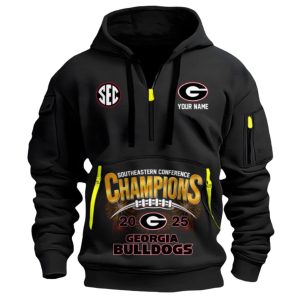 Bulldogs 2025 SEC Football Champions Quarter Zip Hoodie 1