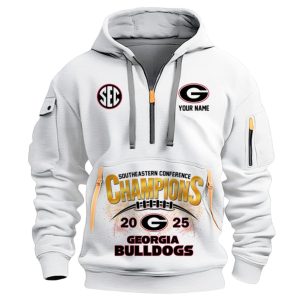 Bulldogs 2025 SEC Football Champions Quarter Zip Hoodie 3