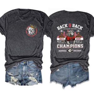 Bulldogs Back To Back SEC Champions 2024-2025 Two-Sided Shirt 2 Bulldogs Back To Back SEC Champions 2024 2025 Two Sided Shirt 1