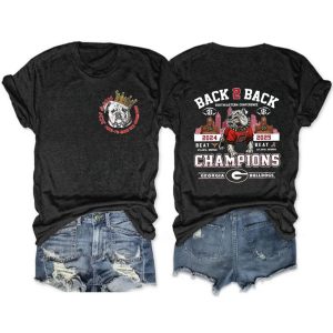 Bulldogs Back To Back SEC Champions 2024-2025 Two-Sided Shirt 1 Bulldogs Back To Back SEC Champions 2024 2025 Two Sided Shirt 2