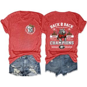 Bulldogs Back To Back SEC Champions 2024 2025 Two Sided Shirt